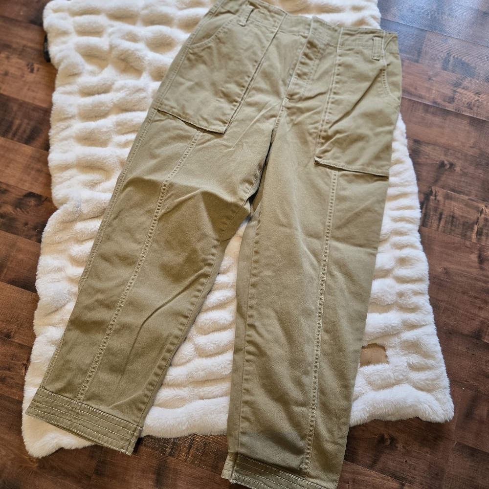 Happy X Nature Khaki Cargo Carpenter Pants [Size 8] Gorpcore High Rise Outdoor